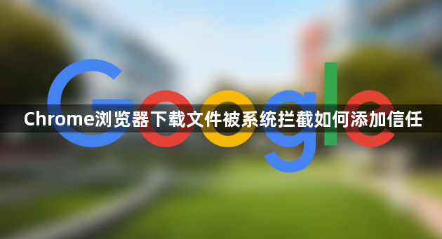 Chrome浏览器下载文件被系统拦截如何添加信任1
