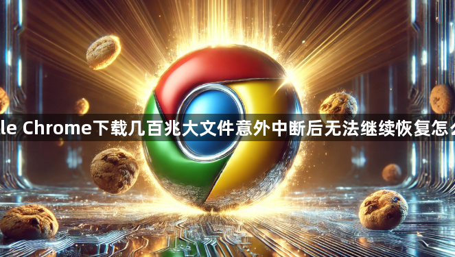 google Chrome下载几百兆大文件意外中断后无法继续恢复怎么处理1