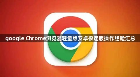 google Chrome浏览器轻量版安卓极速版操作经验汇总1