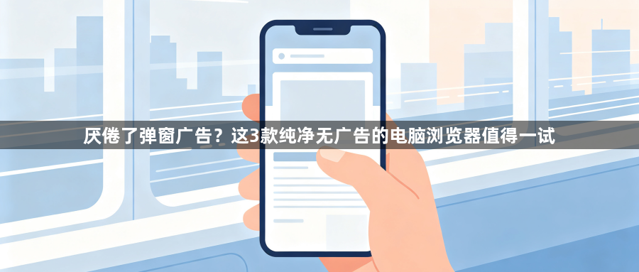 厌倦了弹窗广告？这3款纯净无广告的电脑浏览器值得一试1