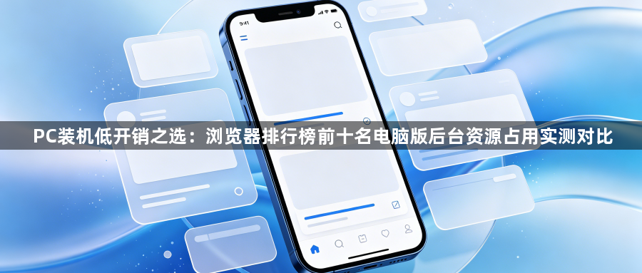 PC装机低开销之选：浏览器排行榜前十名电脑版后台资源占用实测对比1